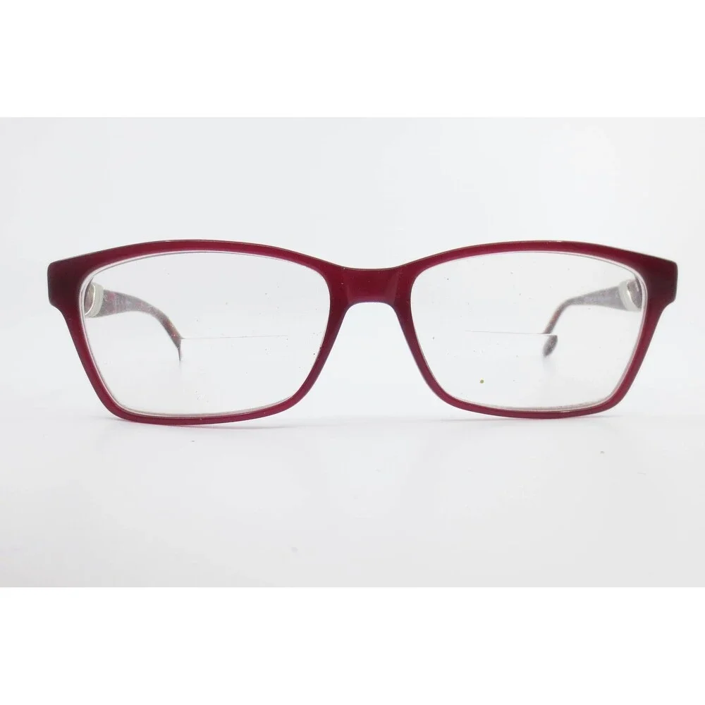 Elle EL13393 BU Burgundy Marbled Rectangular Eyeglass Frames 55-16-140 Designer